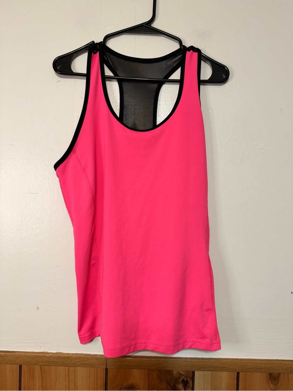 bcg Hot Pink Racerback Tank with Black Trim